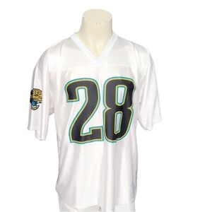 Vintage Jacksonville Jaguars Fred Taylor #28 Away White Jersey Retro Logo Large